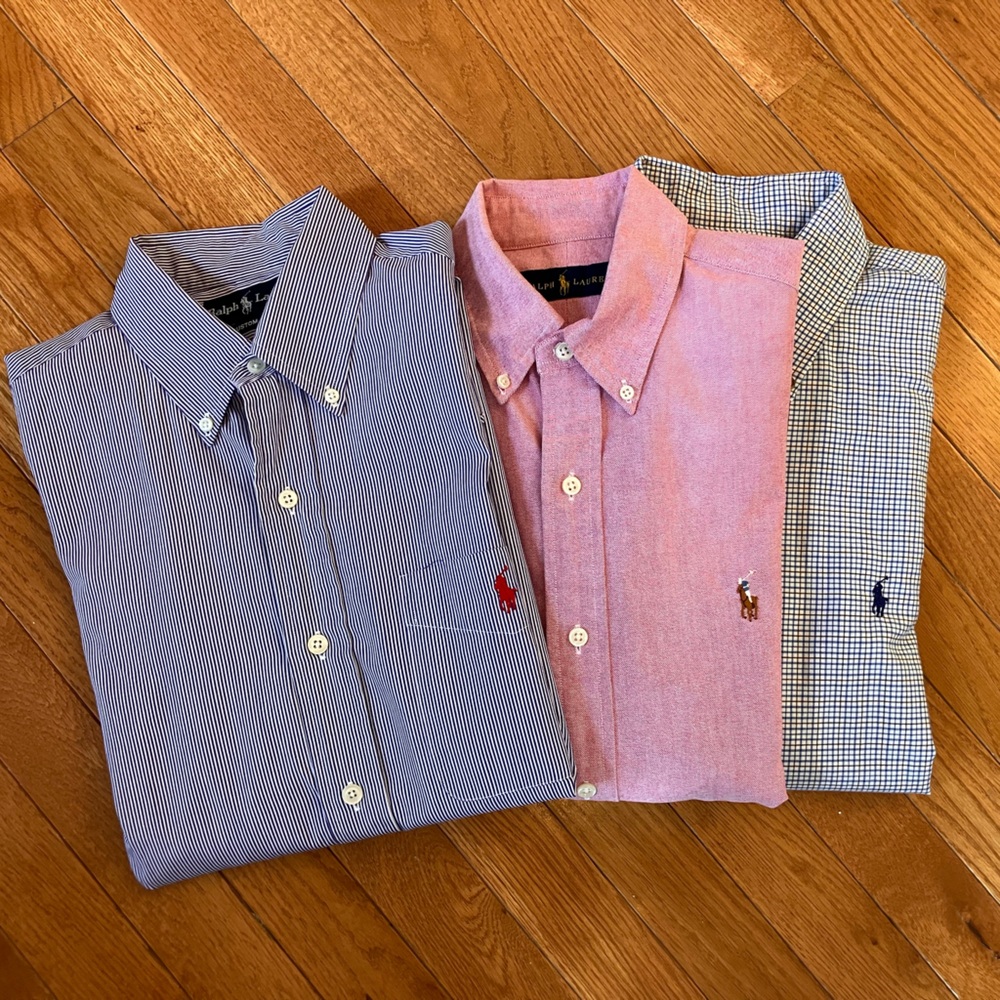 Set of 3 Polo Ralph Lauren Long Sleeve Button Down Shirts size M